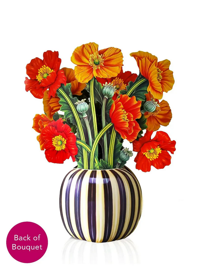 French Poppies FreshCut Paper - Pop Up Flower Bouquet