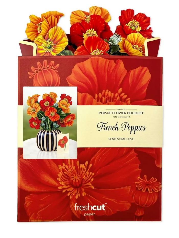 French Poppies FreshCut Paper - Pop Up Flower Bouquet