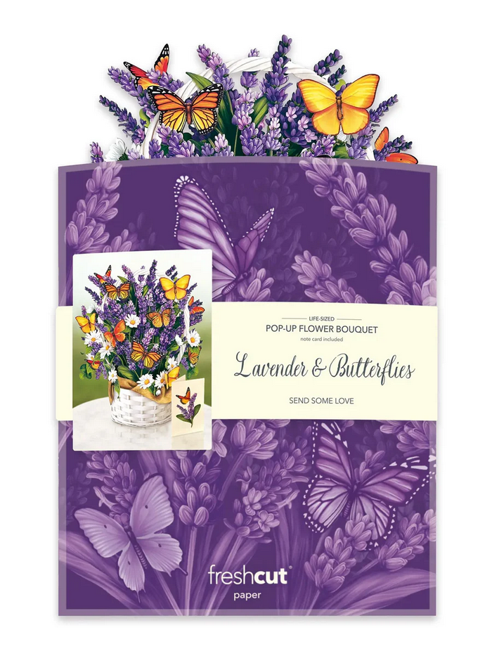 Lavender and Butterflies FreshCut Paper - Pop Up Flower Bouquet