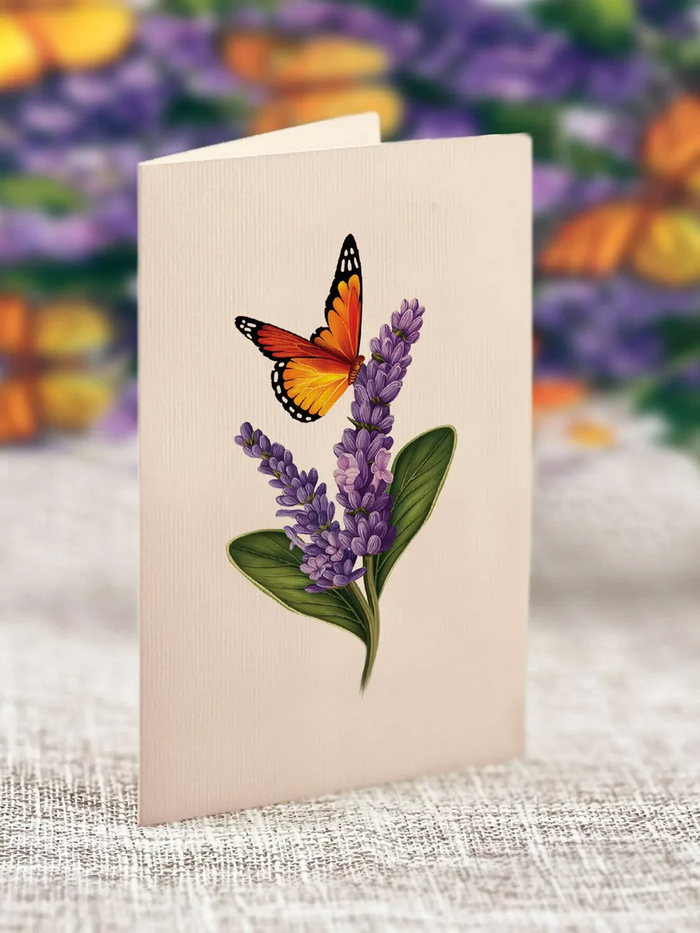 Lavender and Butterflies FreshCut Paper - Pop Up Flower Bouquet