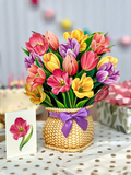 Festive Tulips FreshCut Paper - Pop Up Flower Bouquet