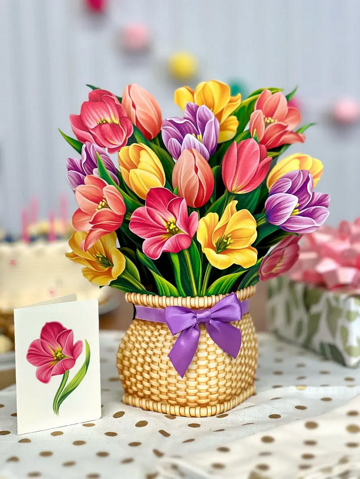 Festive Tulips FreshCut Paper - Pop Up Flower Bouquet