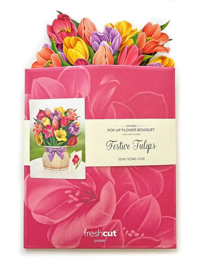 Festive Tulips FreshCut Paper - Pop Up Flower Bouquet