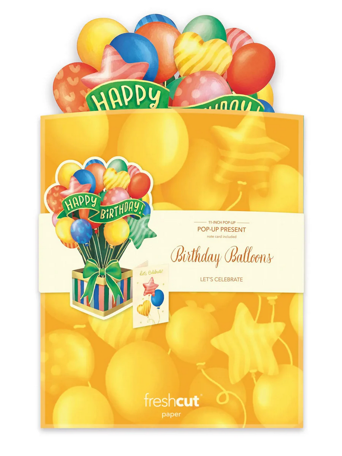 Birthday Balloons FreshCut Paper - Pop Up Balloon Bouquet