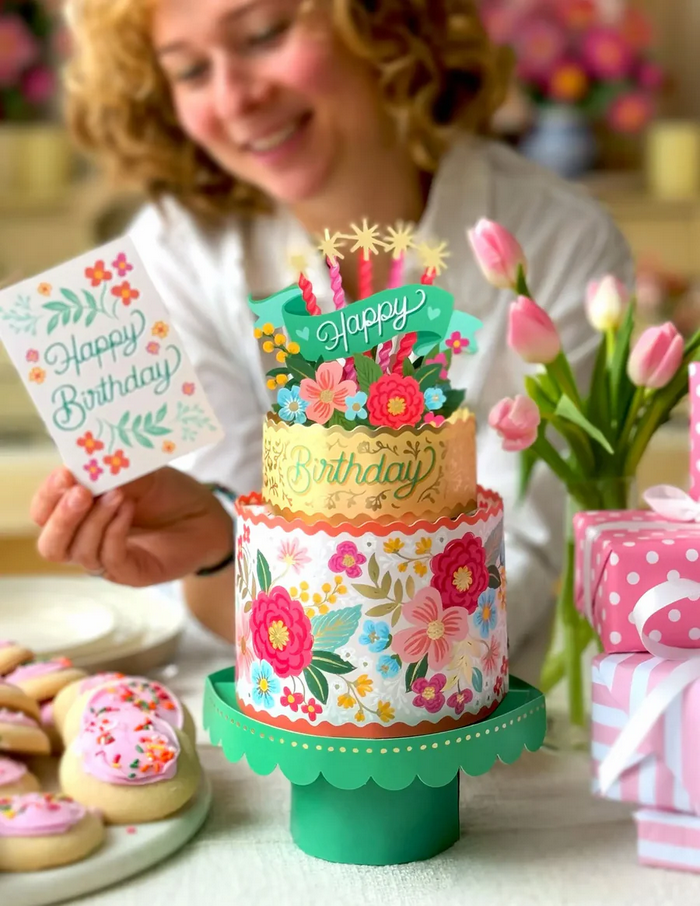 Blooming Birthday Cake FreshCut Paper - Pop Up Bouquet