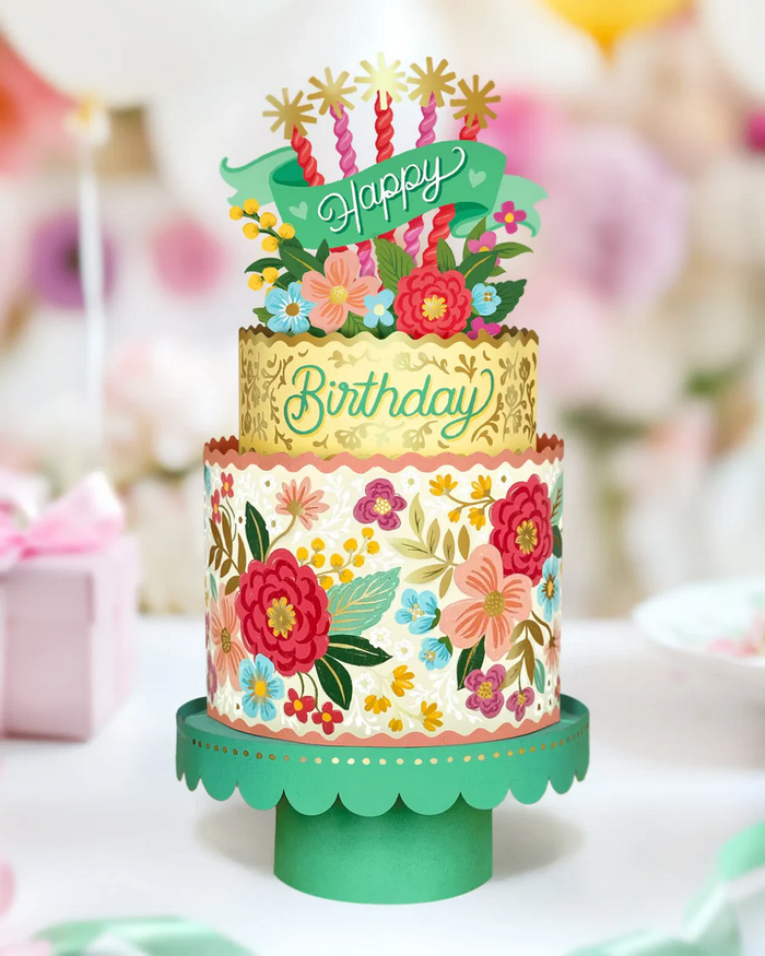 Blooming Birthday Cake FreshCut Paper - Pop Up Bouquet