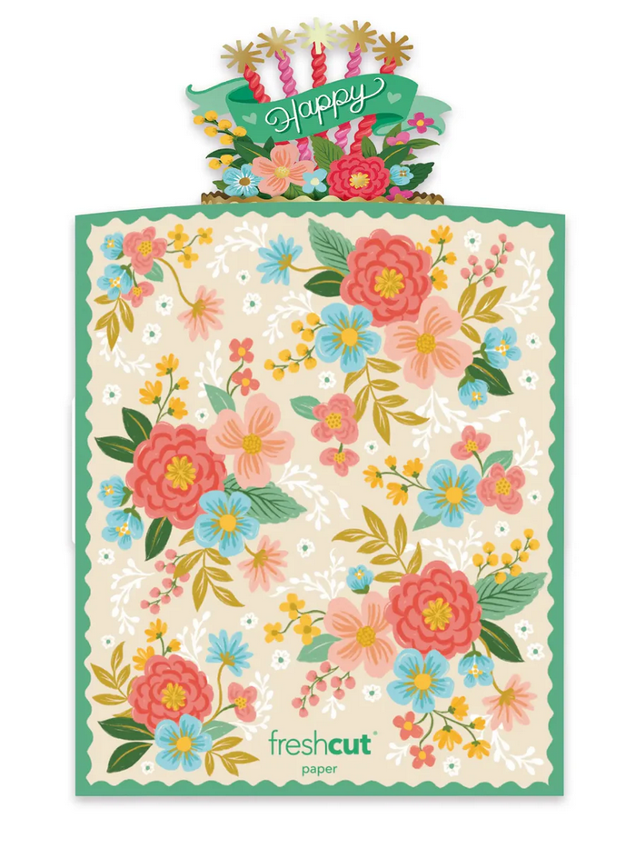 Blooming Birthday Cake FreshCut Paper - Pop Up Bouquet