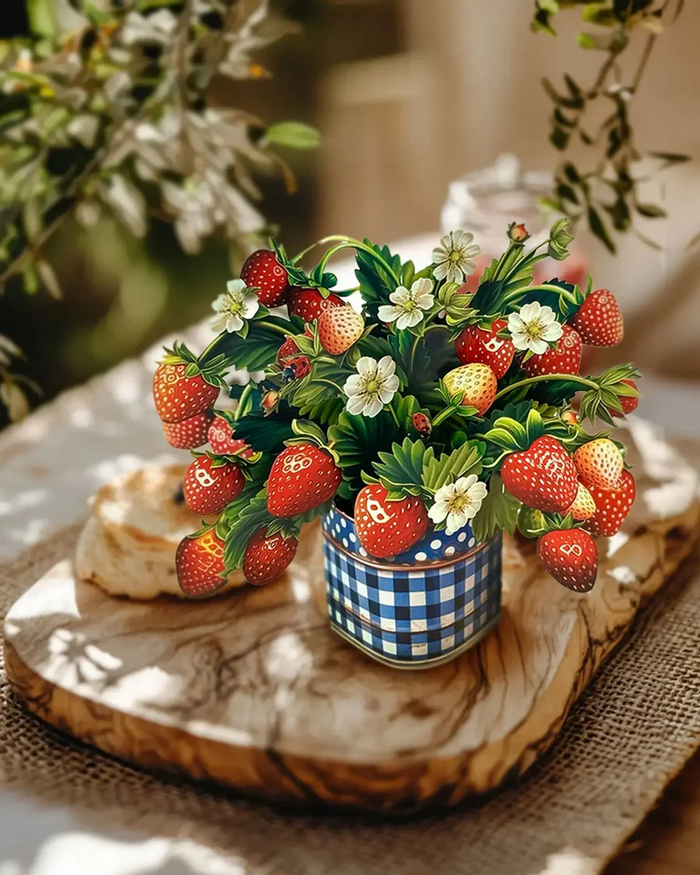 Mini Strawberry Blossom FreshCut Paper - Pop Up Flower Bouquet