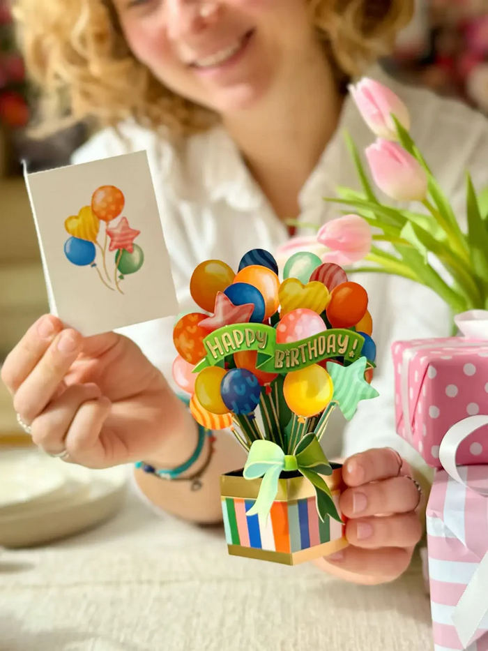 Mini Birthday Balloons FreshCut Paper - Pop Up Balloon Bouquet