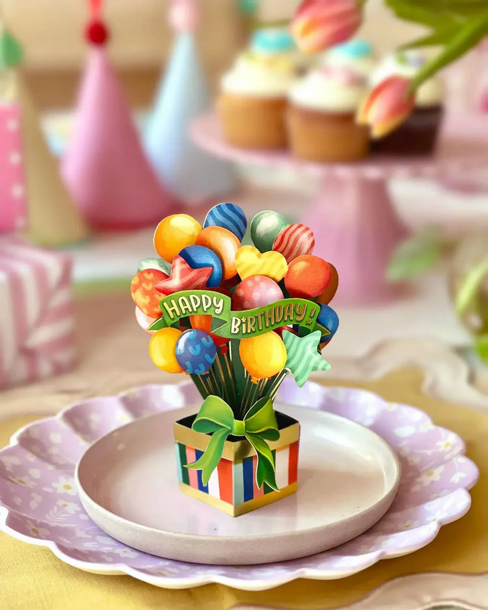 Mini Birthday Balloons FreshCut Paper - Pop Up Balloon Bouquet