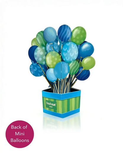 Mini Blue Birthday Balloons FreshCut Paper - Pop Up Balloon Bouquet