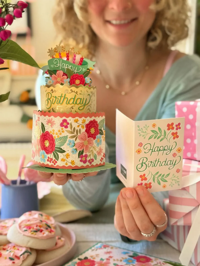 Mini Blooming Birthday Cake FreshCut Paper - Pop Up Bouquet