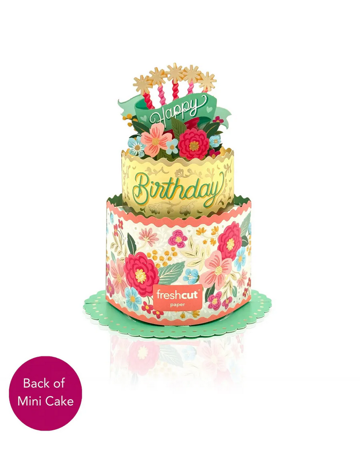 Mini Blooming Birthday Cake FreshCut Paper - Pop Up Bouquet