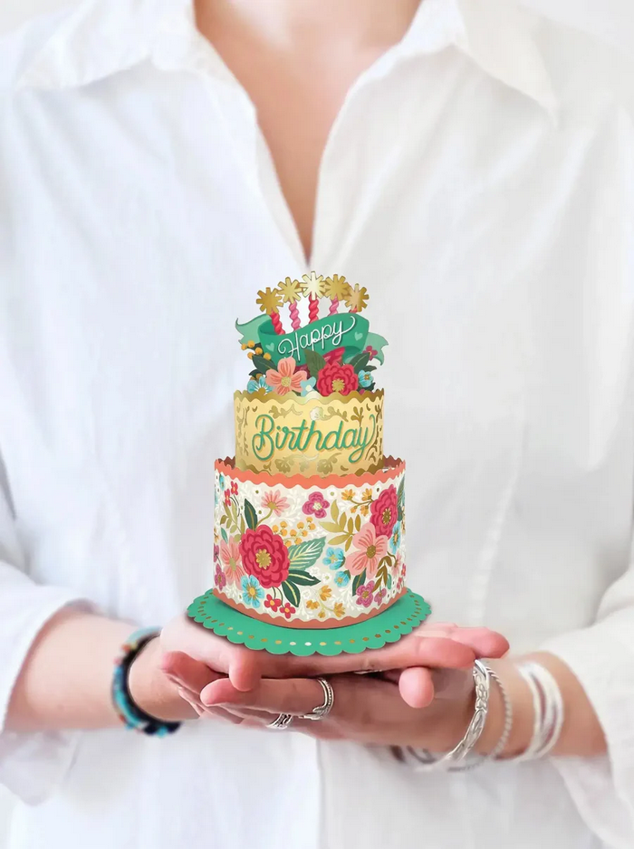 Mini Blooming Birthday Cake FreshCut Paper - Pop Up Bouquet