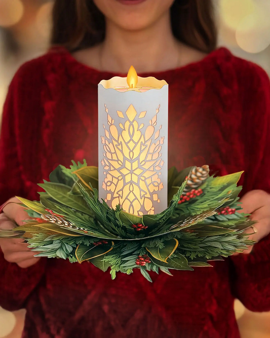 Holiday Candle FreshCut Paper - Pop Up Bouquet Card