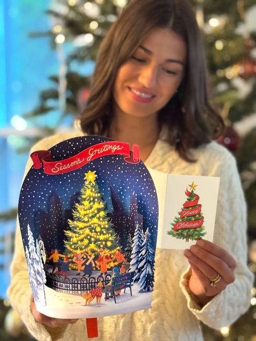 Christmas Skating FreshCut Paper - Pop Up Card