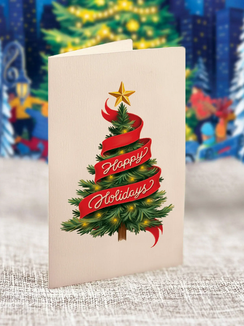 Christmas Skating FreshCut Paper - Pop Up Card