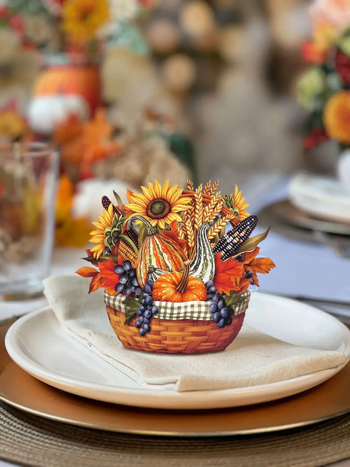 Mini Golden Harvest FreshCut Paper - Pop Up Bouquet Card