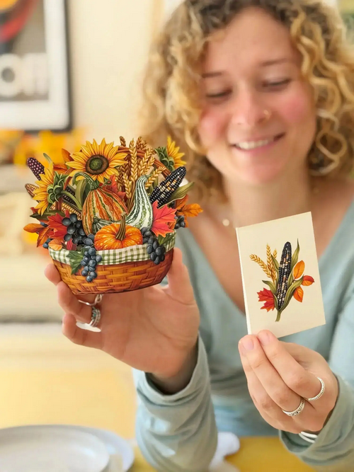 Mini Golden Harvest FreshCut Paper - Pop Up Bouquet Card