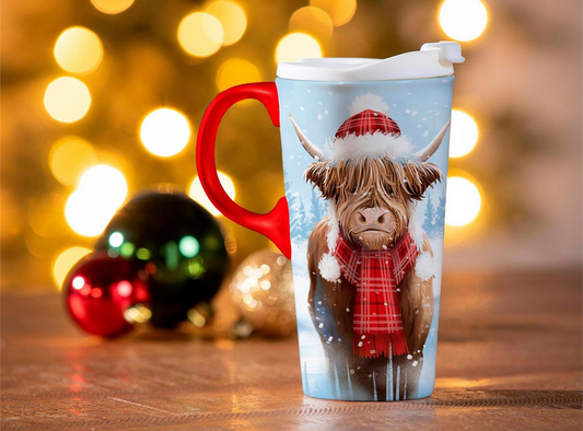 Holly Homestead Highland Cow Travel Cup