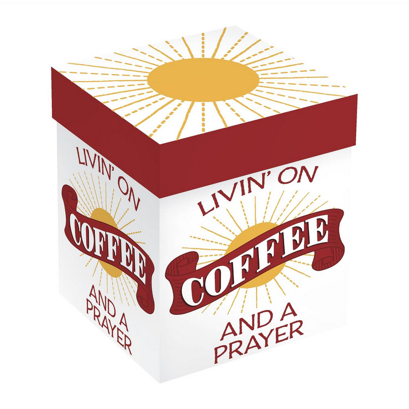 Living on Coffee and a Prayer Ceramic Cup O' Java, 17oz, Gift box