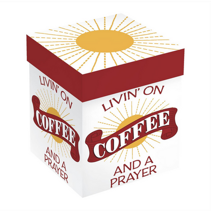 Living on Coffee and a Prayer Ceramic Cup O' Java, 17oz, Gift box
