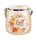 Fall Blessings LED Glass Candle Jar