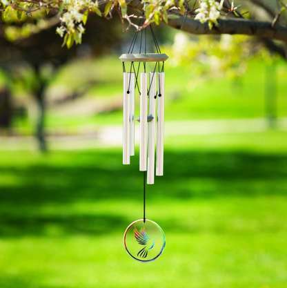 Glass Hummingbird Woodstock Habitat Wind Chime