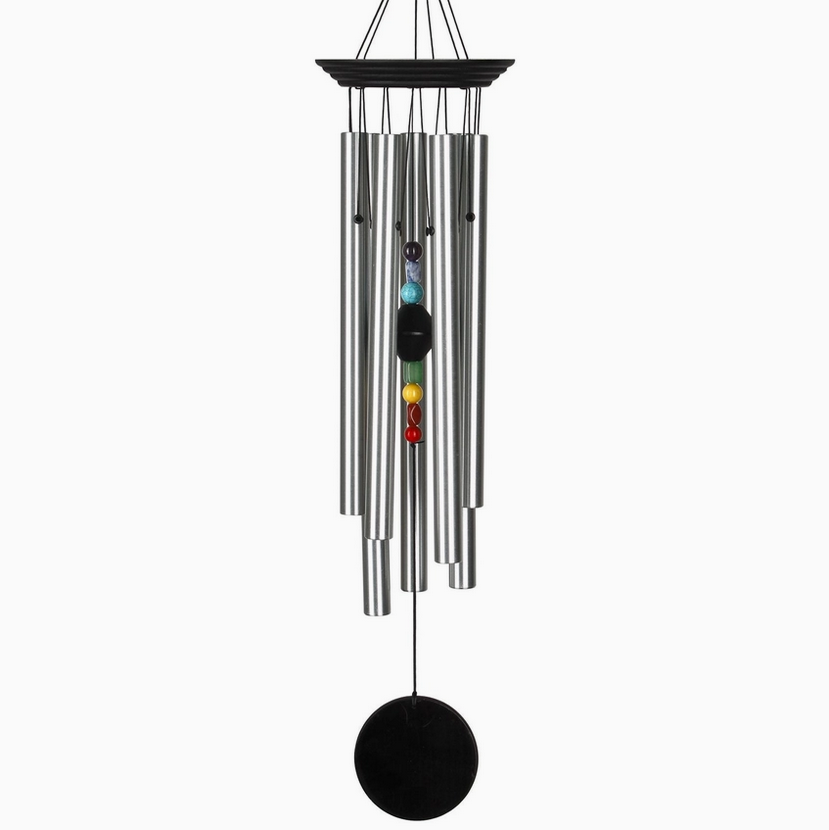 Chakra Seven Stones Large Black Woodstock Wind Chime