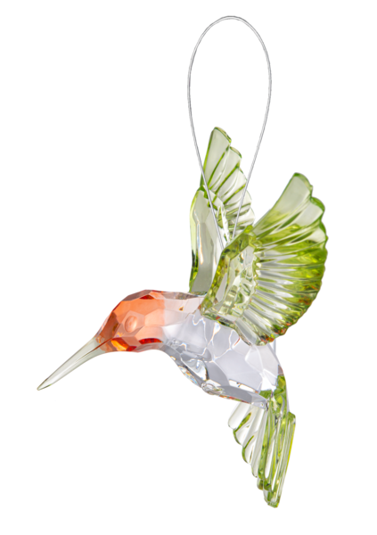 Acrylic Red Throated Hummingbird Ornament