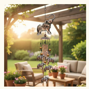 Elephant Metal Iron Art Wind Chime