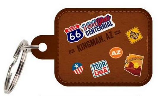 Route 66 Kingman, AZ  100 Year Centennial Keychain