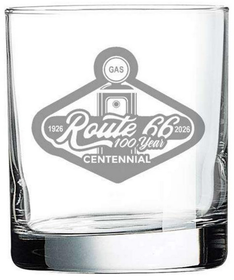 Route 66 100 Year Centennial Rocks Glass