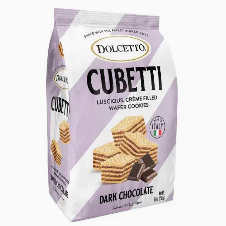 Dolcetto Cubetti Wafer Cookie Bag Dark Chocolate