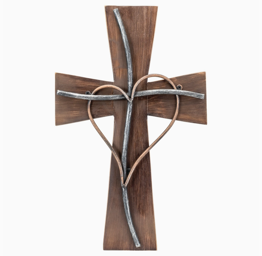 Espresso Silver/Copper/Wood Wall Cross