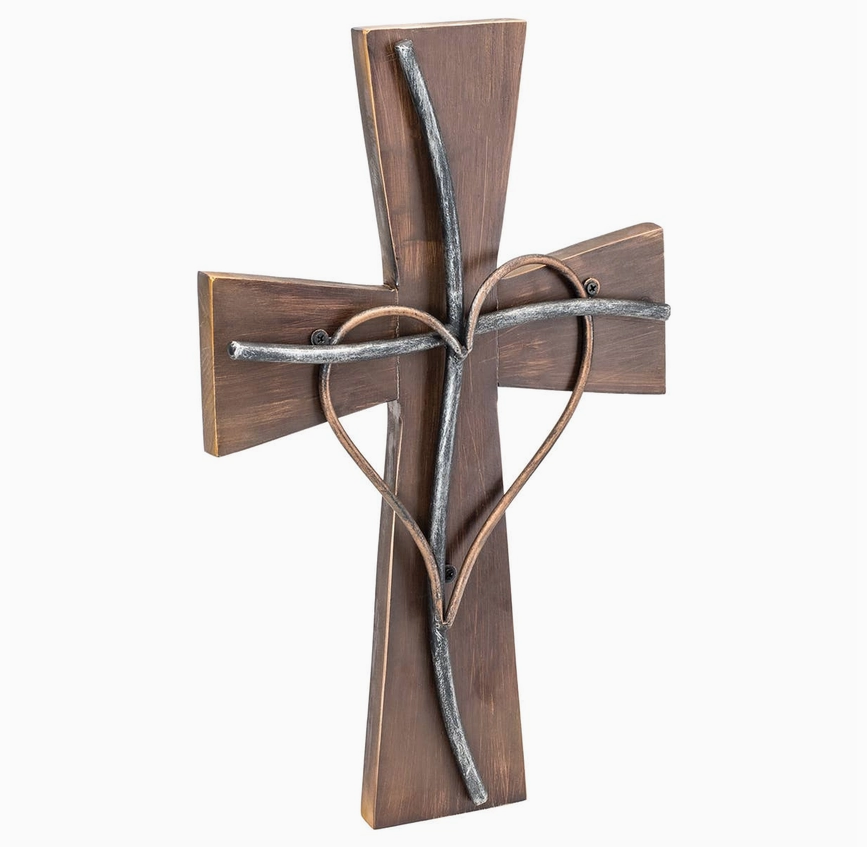Espresso Silver/Copper/Wood Wall Cross