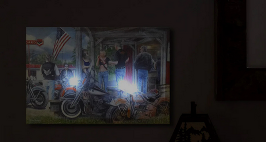 Rusty Motorcycle LED Art Print