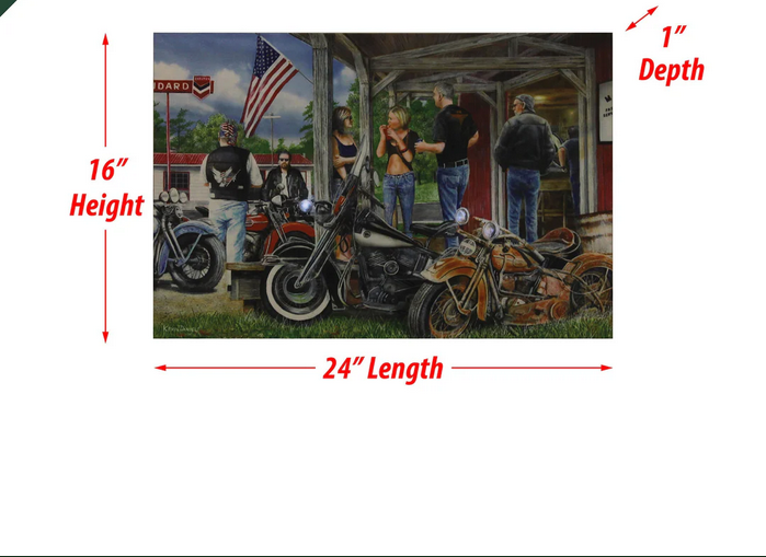 Rusty Motorcycle LED Art Print