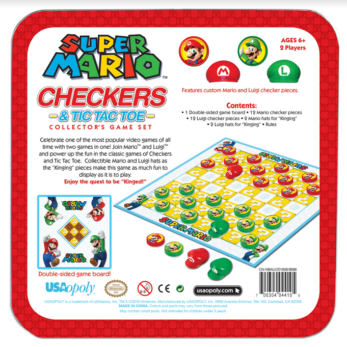 Super Mario Brothers Checkers & Tic Tac Toe
