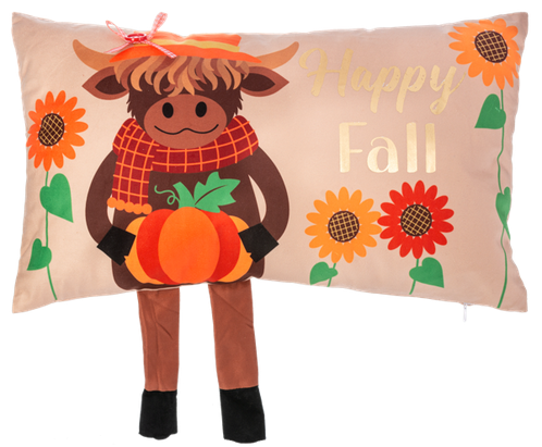 Highland Cow Dangle Leg Pillow