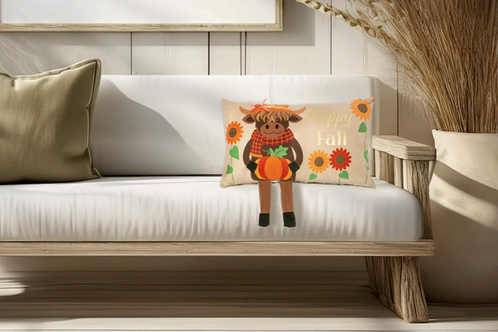 Highland Cow Dangle Leg Pillow