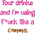 Four Drinks Flour Sack Kitchen Towel