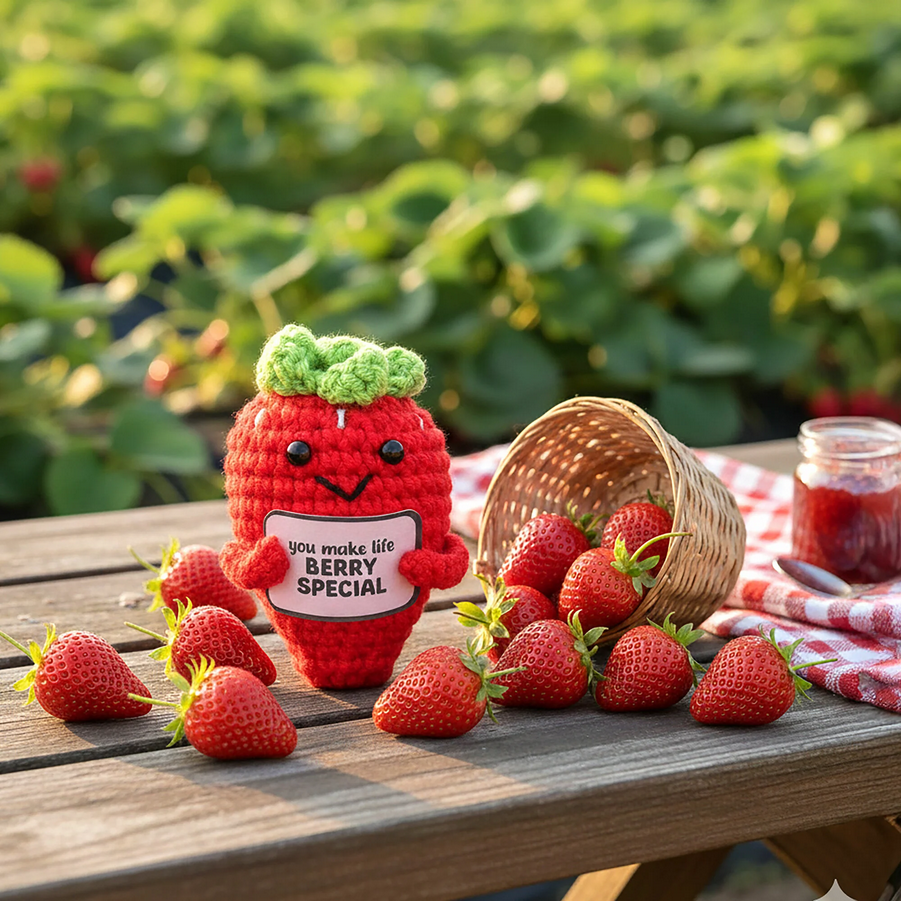 Mini Crocheted Strawberry