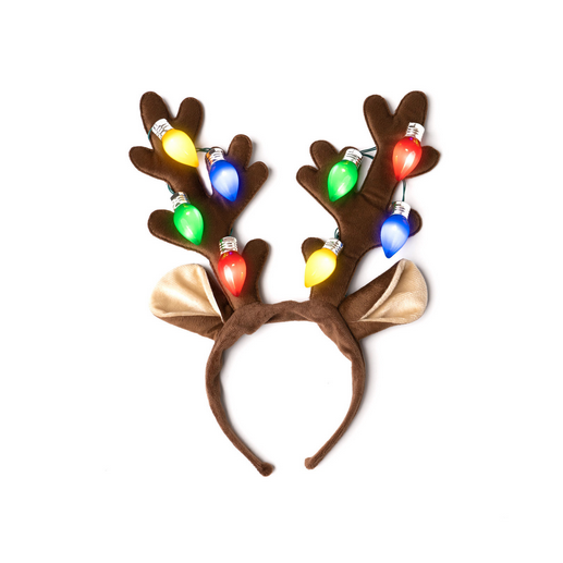 Christmas Jumbo Bulb Light Up Antlers Headband