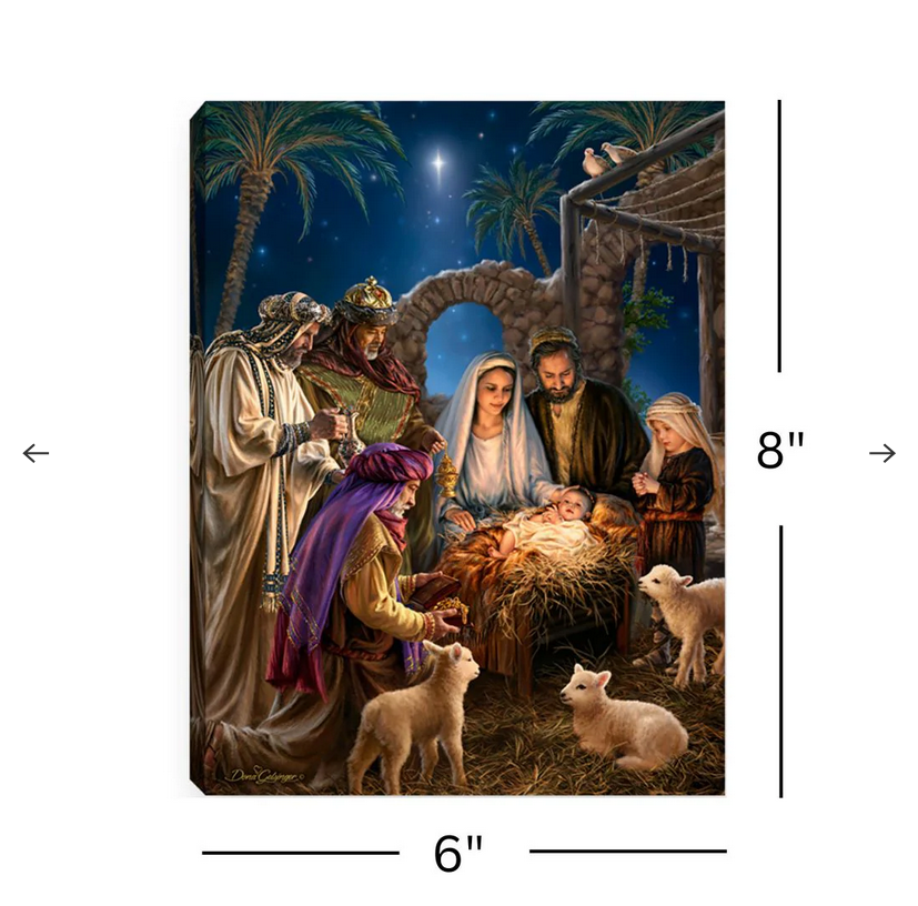 The Nativity Lighted Tabletop Canvas