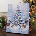 Woodland Christmas Lighted Tabletop Canvas