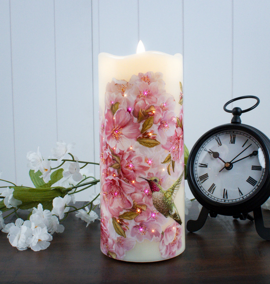 Hummingbirds Fiber Optic Candle