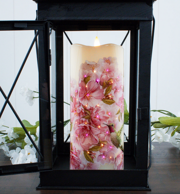 Hummingbirds Fiber Optic Candle