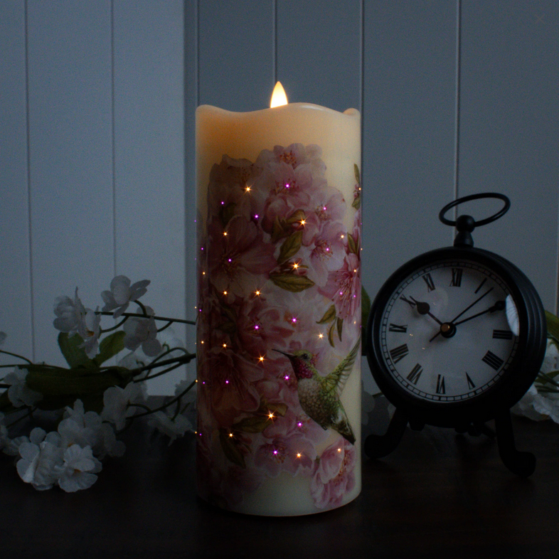Hummingbirds Fiber Optic Candle
