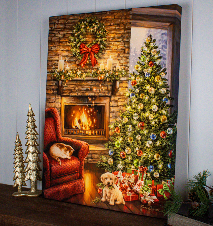 Fireside Christmas Illuminated Wall Art